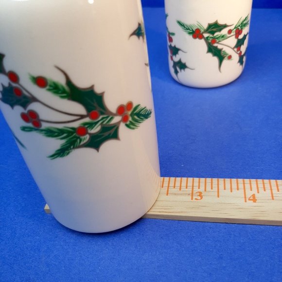 CHRISTMAS Taper Candle Holder Set 3 Centerpiece Fireplace Hearth Holly Berries - Picture 11 of 15